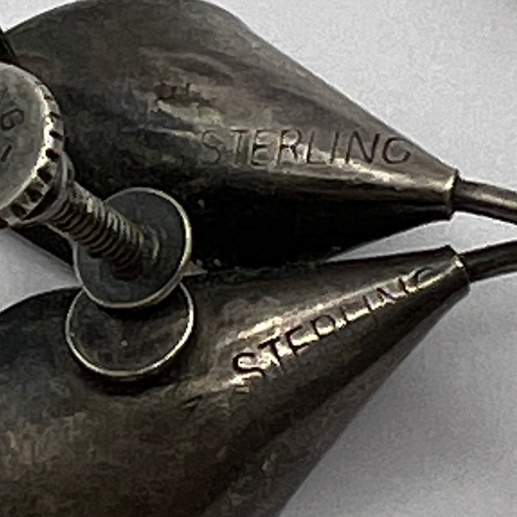 VINTAGE STUART NYE STERLING CALLA LILY EARRINGS - Picture 6 of 9